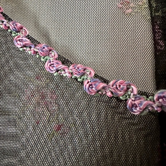 Sheer Black and Purple Floral Top - Picture 6 of 7